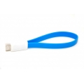 Короткий магнитный кабель Iphone 5. Синий цвет