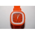 Силиконовые наручные часы. Оранжевый цвет