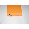 Ультратонкий чехол Flip Iphone 5, натур кожа. Оранжевый цвет