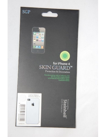 Кожаная наклейка SGP для Iphone 4/4s. Белый цвет