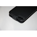 Ультратонкий чехол Flip Iphone 5, натур кожа. Черный цвет