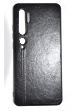 Чехол Xiaomi Mi note 10/10 pro кожа. Черный цвет