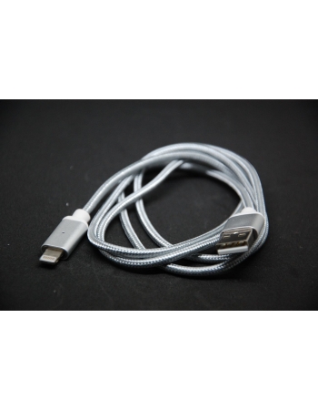 Магнитный кабель для iphone, ipad, ipod, apple lightning, 1 метр, нейлон, серебристый цвет