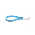 Короткий магнитный кабель Iphone 5. Голубой цвет