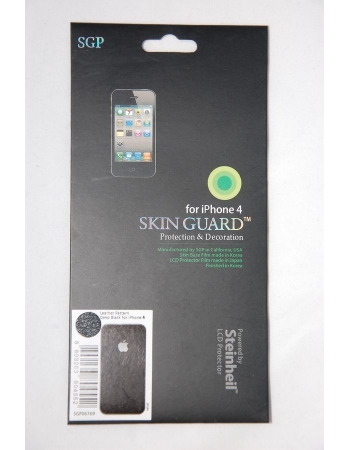 Кожаная наклейка SGP для Iphone 4/4s. Черный цвет