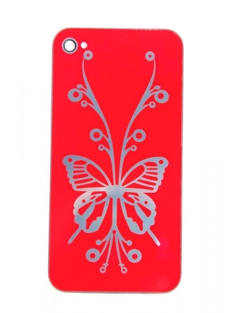 Панелька Iphone 4s "Бабочка". Красный цвет
