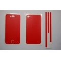 Карбоновая наклейка Iphone 4. Красный (матовый) цвет
