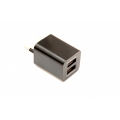 Сетевое зарядное устройство mini для Ipad 2.1A 2хUSB. Черный цвет
