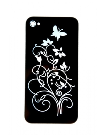 Панелька Iphone 4s "Бабочки". Черный цвет