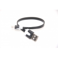 Короткий плоский кабель Iphone 5. Черный цвет