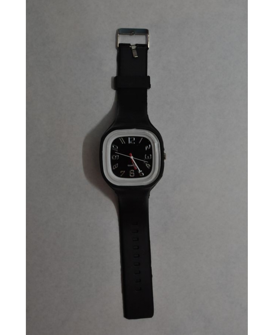 Силиконовые наручные часы. Черный цвет