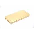 Чехол Iphone 6 (4.7") металлический с флип кейс + стразы. Золотой цвет
