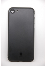 Тонкий чехол Iphone 7. бренд Baseus. Черный матовый цвет