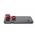 Комплект объективов (красный цвет) 3 в 1 + чехол (черный цвет) Samsung Galaxy S5